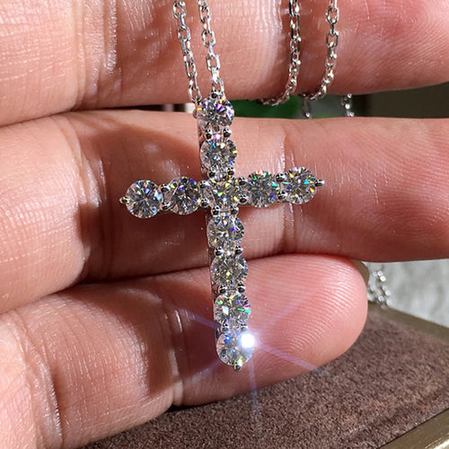 Caoshi Aesthetic Cross Necklace For Women Zirconia Charm Sparkling Personalized Jewelry Gift