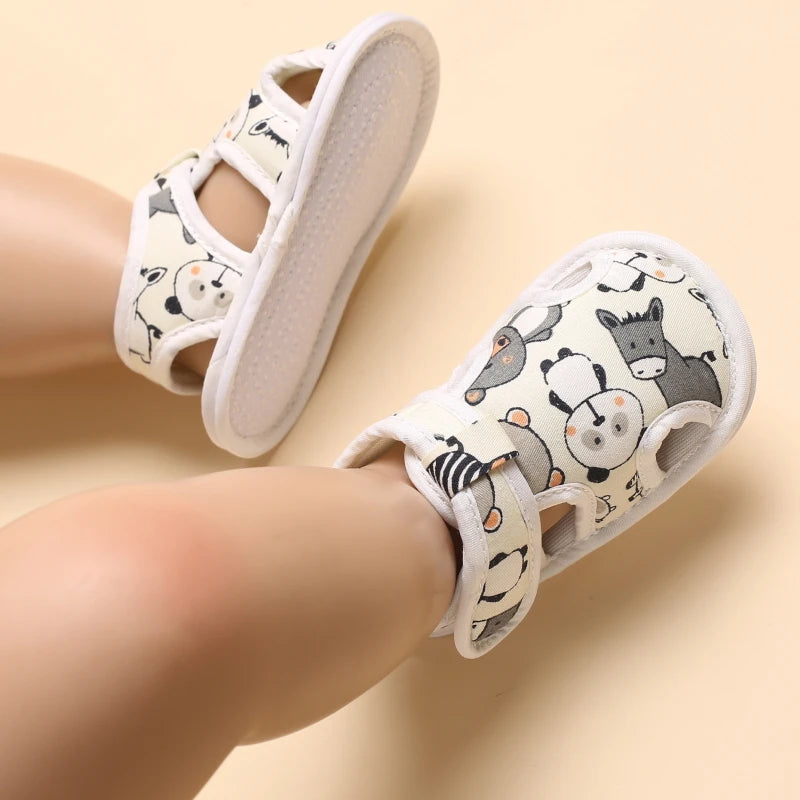 2025 New 0-18M Summer Newborn Baby Girls Boys Sandals Shoes Butterfly Flat With Heel Soft Bottom Anti Slip Shoes
