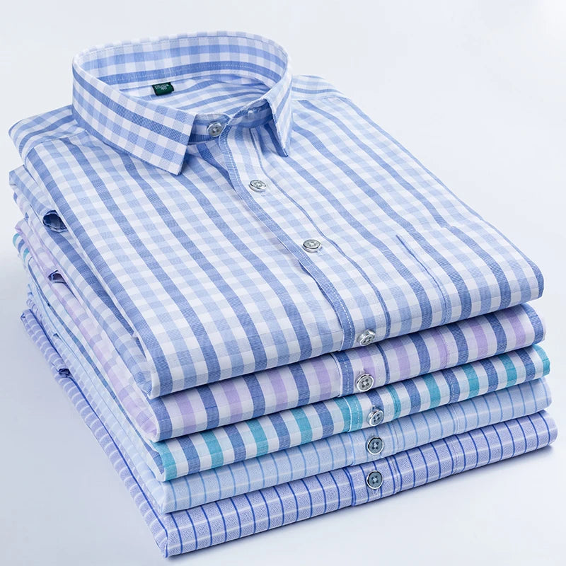 Man High Quality Men's clothing Casual Shirts Leisure Design Plaid Men's Social Shirts Short Sleeve Men's Dress Shirt  Men D88