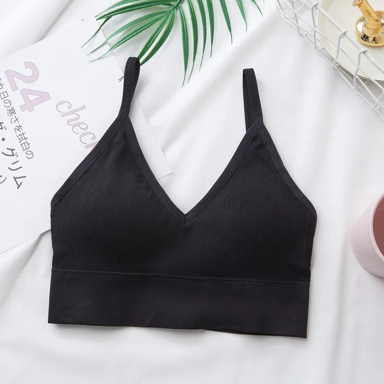 Women's Crop Top Ribbed Tube Top U-Back Comfort Bra Streetwear Camis Sexy Lingerie Seamless Underwear Sports Tank Bralette M-XL