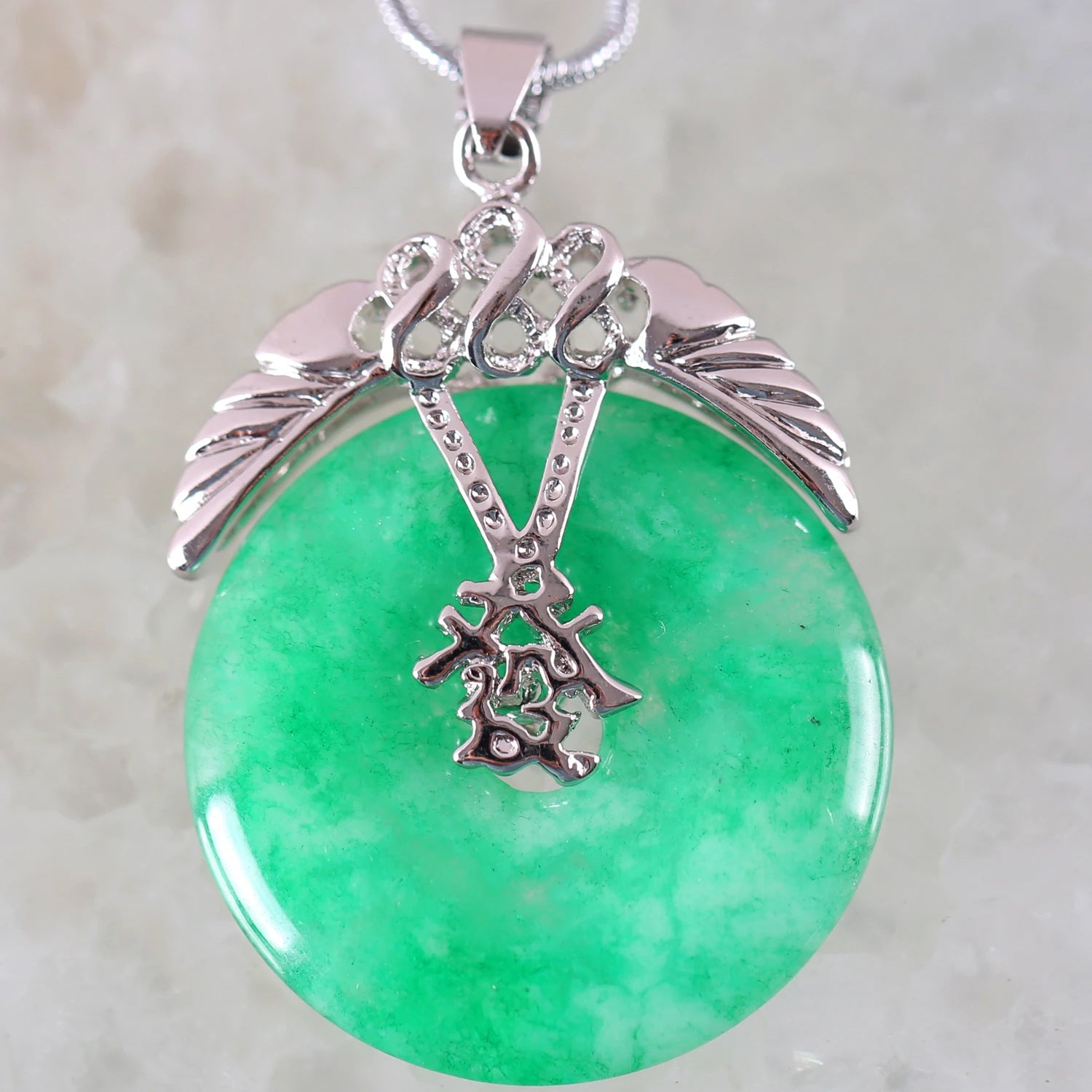 Women'S Pendat Natural Stone Green Jades Four Leat Clover Animal Frog Sea Turtle Gem Cross Bead Necklace Pendant
