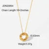 Fashion Oval Natural Tiger Eyes Gemstone Pendant Necklace Women'S 18K Gold Plated Stainless Steel Chain Necklace