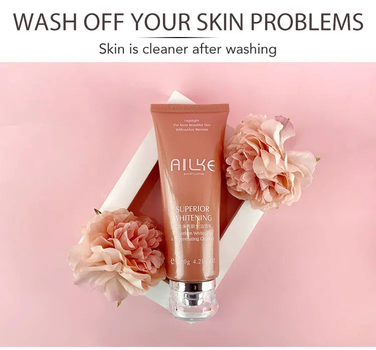 AILKE Rose Facial Cleanser, Women Whitening Moisturizing Cleaning Cleaner, Hydrating, Reduce Dark Spots, For All Skin Types