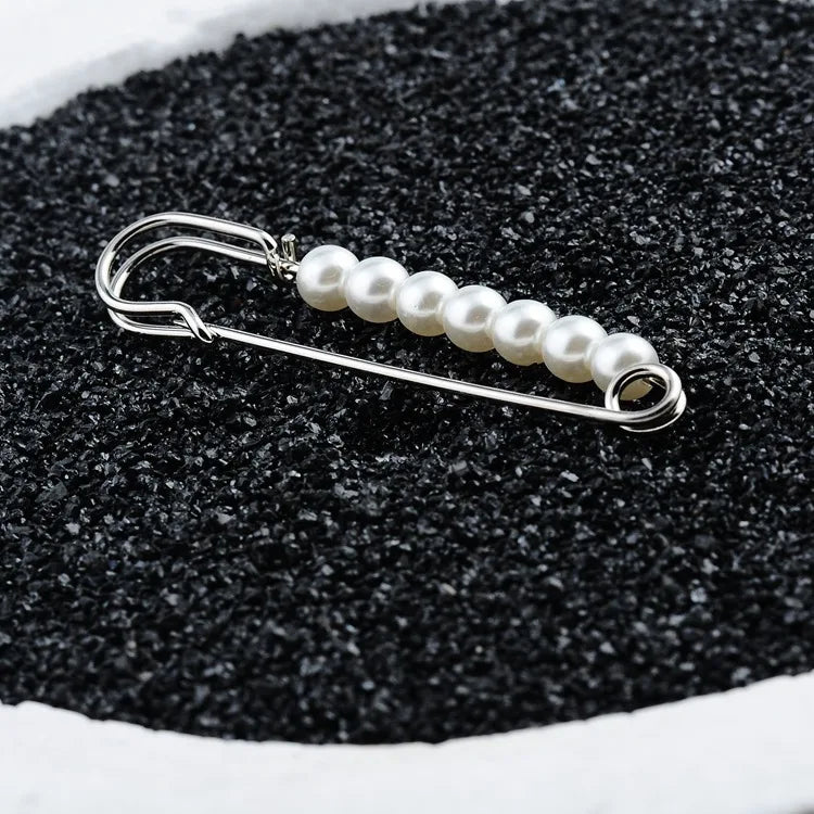 European And American Jewelry Pearl Brooch Big Pin  Silk Scarf Buckle Clothing Boutonniere