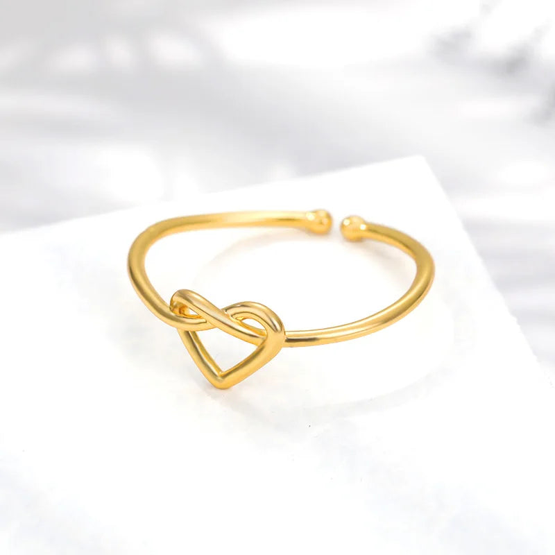 Stainless Steel Rings For Women'S Gold Color Couple Heart Ring 2023 Trend New In Wedding Aesthetic Luxury Jewelry Anillos Mujer
