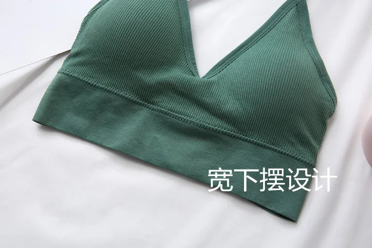 Women's Crop Top Ribbed Tube Top U-Back Comfort Bra Streetwear Camis Sexy Lingerie Seamless Underwear Sports Tank Bralette M-XL