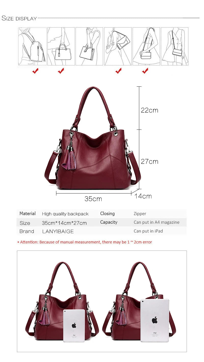 Luxury Handbags Women Bags Designer Large Capacity Crossbody Bags For Women 2021 New Shoulder Bag PU Leather Handbag Tote Bag