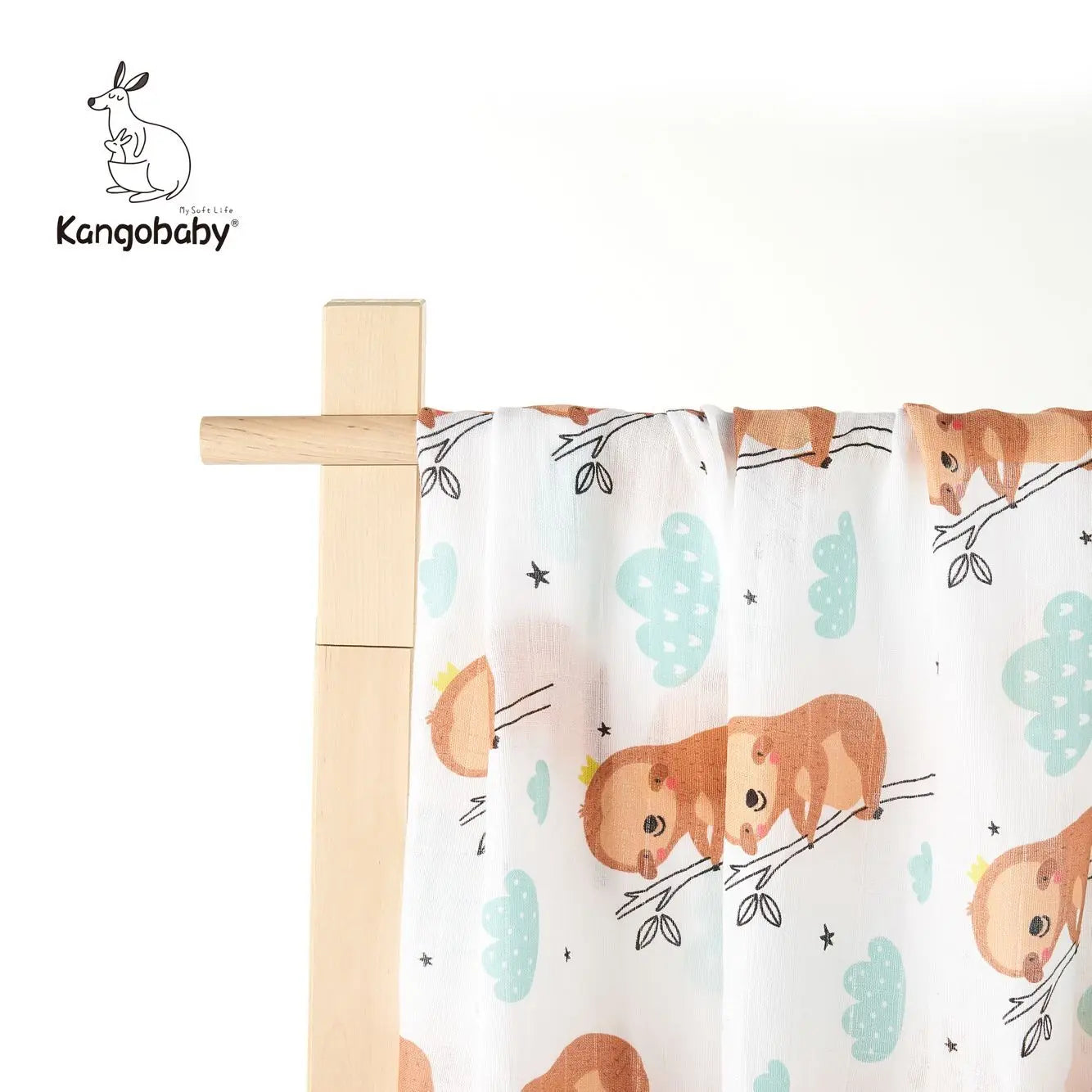 Kangobaby #My Soft Life# New Design Bamboo Cotton Muslin Swaddle Baby Blanket Nursing Cover Super Comfortable Newborn Wrap