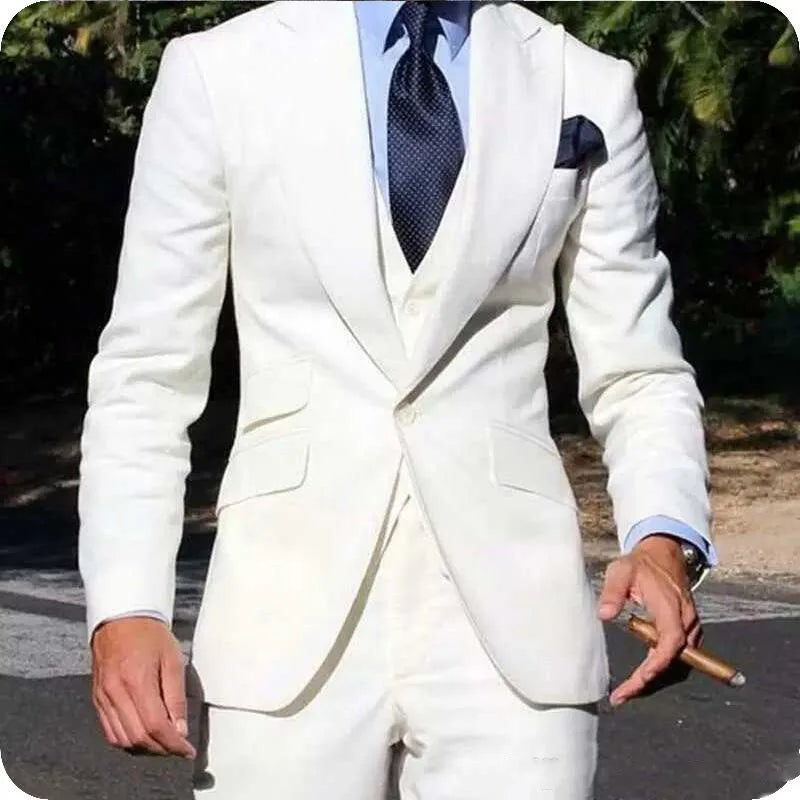 Slim Fit Wedding Tuxedo Suit 3 Piece Set For Groom And Groomsmen Jacket Vest Pants