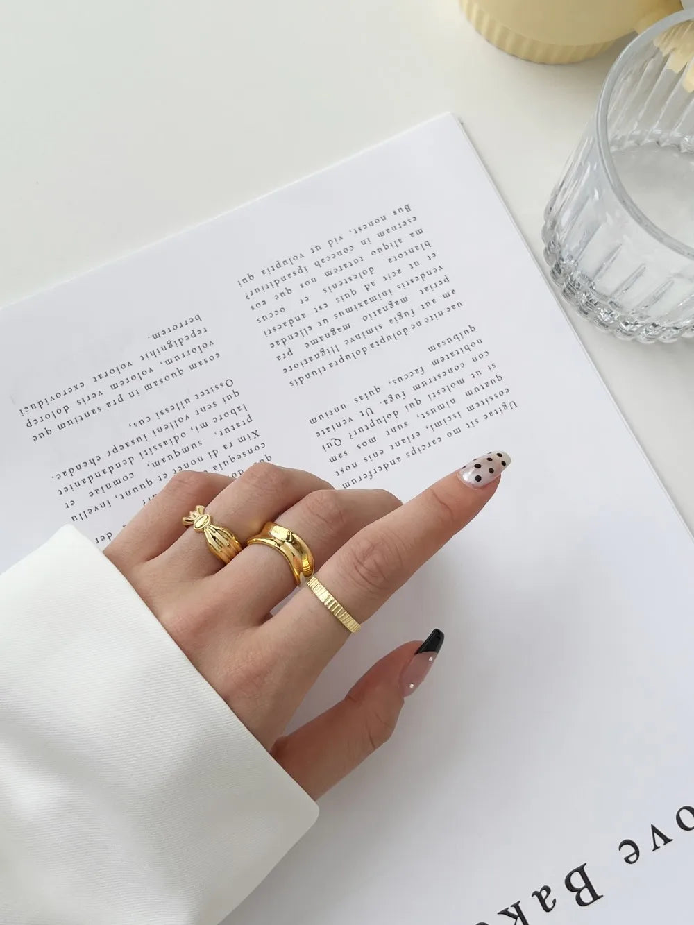 Dylam Fine Jewelry Minimalist 925 Sterling Silver 18K Gold Plated Adjustable Bow Tie Polish Resizable Women'S Rings For Women'S