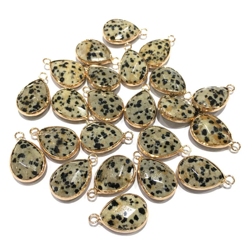 Natural Stone Pendant Water Drop Shape Faceted Mix Color Exquisite Charms For Jewelry Making DIY Bracelet Necklace Accessories