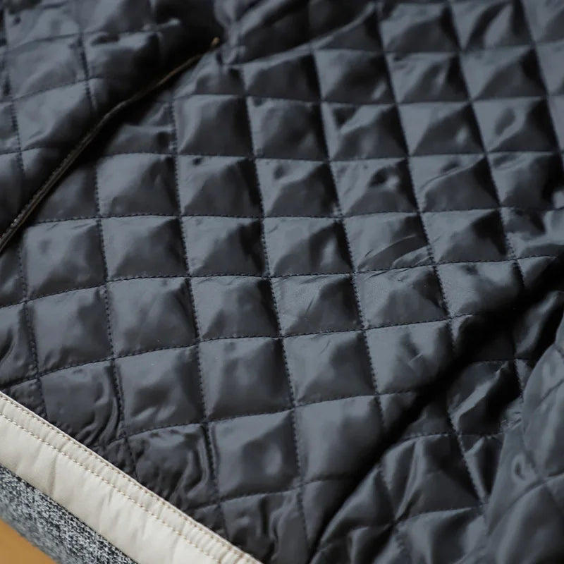 Men Clothing 2026 Waterproof and Tear-resistant Autumn Winter Japanese Style Quilted Warm Men's Mid-length Trench Coat