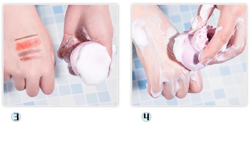 1 piece Cute Octopus Shape Soft Silicone Cleaning Makeup Brush Deep Pore Washing Face Brush Tool Non - toxic Portable Durable
