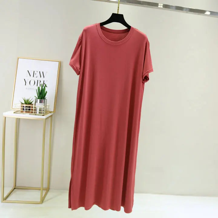 Plus size nightgown women new spring summer long dress modal cotton sleepwear night dress female loose night wear shirt camisola