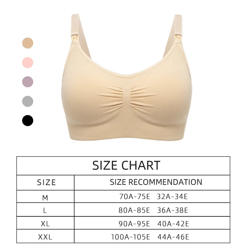 High Quality Plus Size Nursing Bra Breathable Women'S Breastfeeding Underwear Seamless Maternity Bra Push Up