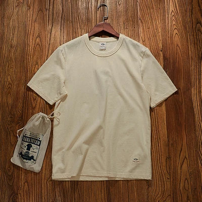 Mens Cotton T Shirt Slim Fit Soft Washed Solid Color Short Sleeve For Men Everyday Essentials Premium Comfort