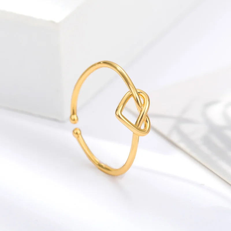 Stainless Steel Rings For Women'S Gold Color Couple Heart Ring 2023 Trend New In Wedding Aesthetic Luxury Jewelry Anillos Mujer