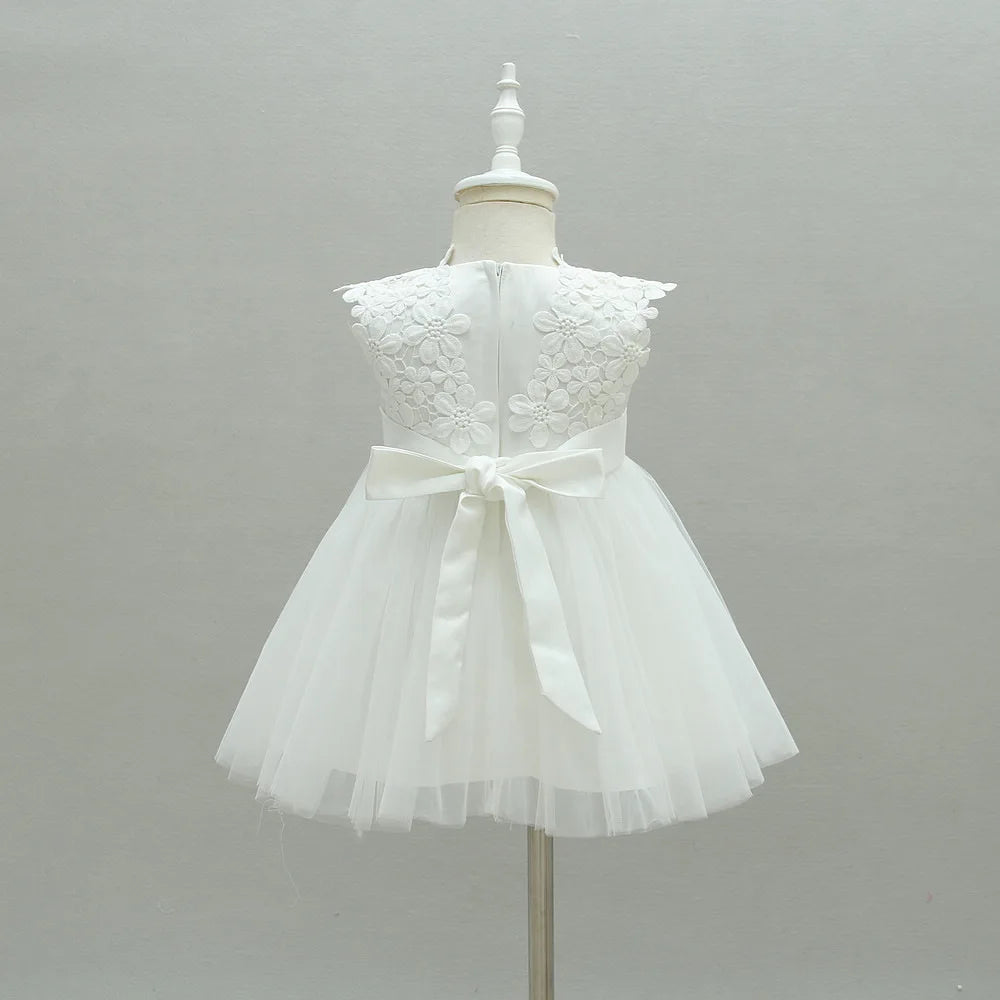 Hetiso Baby Girl's Hot Pink Lace Flower Dress Baptism Birthday Party Toddler Clothes 3-24M Vestido Infantil Menina 3-24M