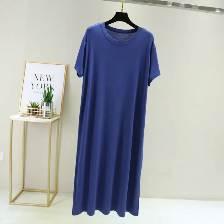 Plus size nightgown women new spring summer long dress modal cotton sleepwear night dress female loose night wear shirt camisola