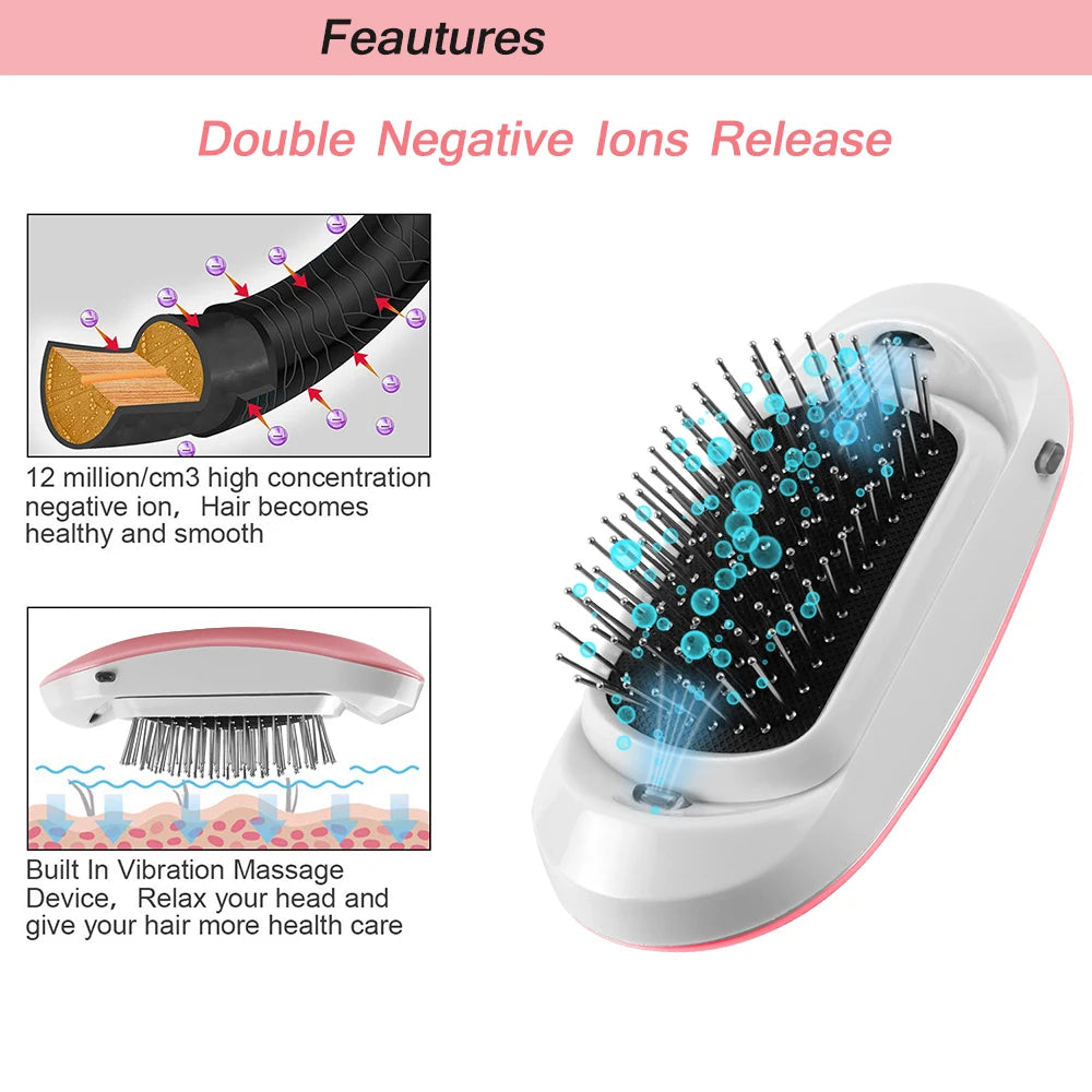 New Trend Portable Head Massager Brush Negative Ions Detangling Comb For Adults Kids Hair Detangler Brush For Wet Dry Hairbrush