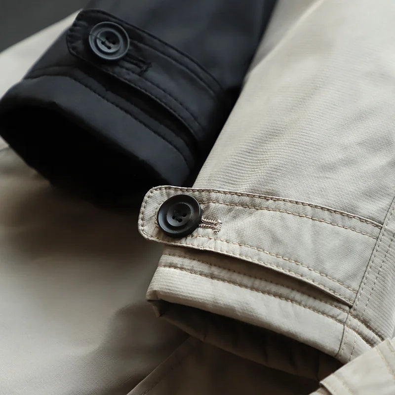 Men Clothing 2026 Waterproof and Tear-resistant Autumn Winter Japanese Style Quilted Warm Men's Mid-length Trench Coat