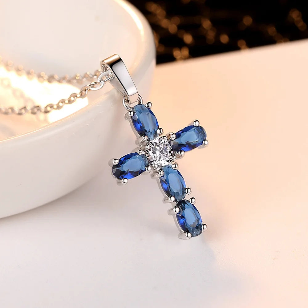 Collar cruzado estético Caoshi para mujer, dije de circonita, joyería brillante personalizada, regalo
