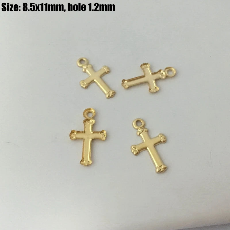 Fine Jewelry Cross Charms 14K Gold Filled Permanent Pendant Findings