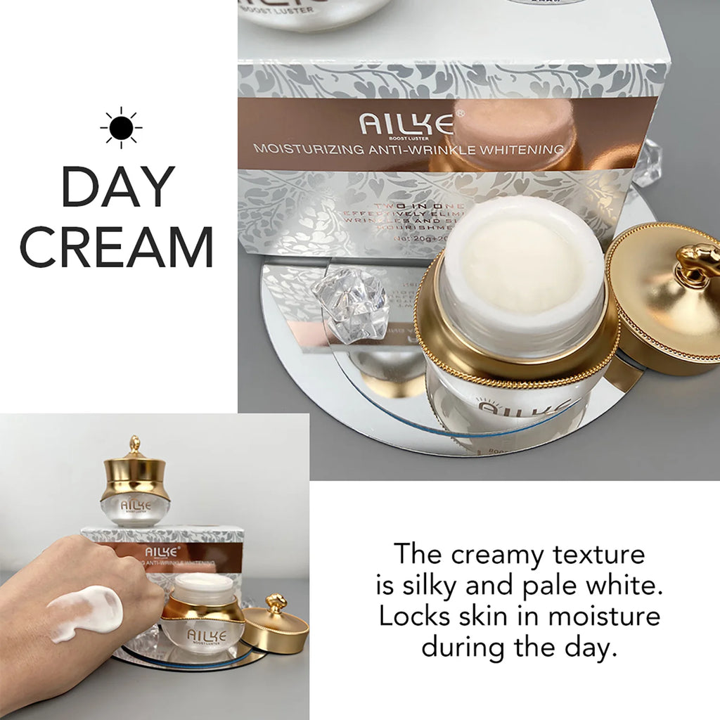 AILKE Anti-Wrinkles Whitening Skin Care Face Cream, With Collagen, Rose, Moisturizing, Brightening, Women Facial Korean Cosmetic