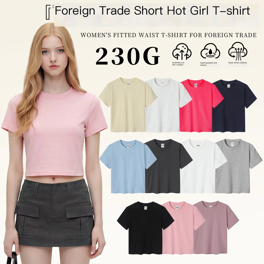 BANMI Women's Slim Fit U Neck Short Sleeve Knit T-Shirt
