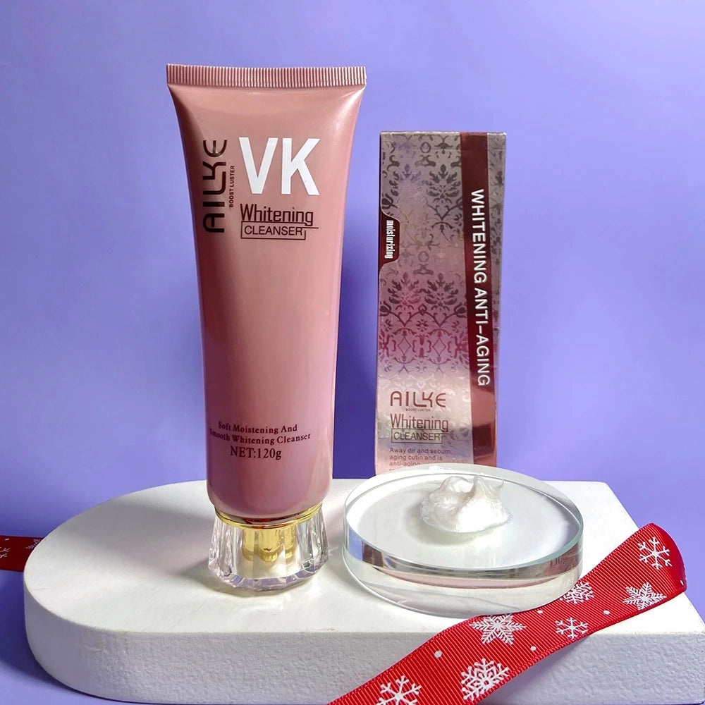 AILKE Rose Women Facial Cleanser, Lightening, Moisturizing, Anti-Wrinkles, Exfoliate, Oil Control, Gentle Clean Skin, 120ml