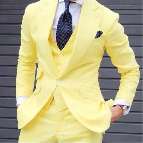 Slim Fit Wedding Tuxedo Suit 3 Piece Set For Groom And Groomsmen Jacket Vest Pants