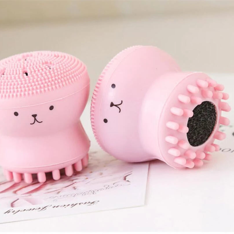 1 piece Cute Octopus Shape Soft Silicone Cleaning Makeup Brush Deep Pore Washing Face Brush Tool Non - toxic Portable Durable