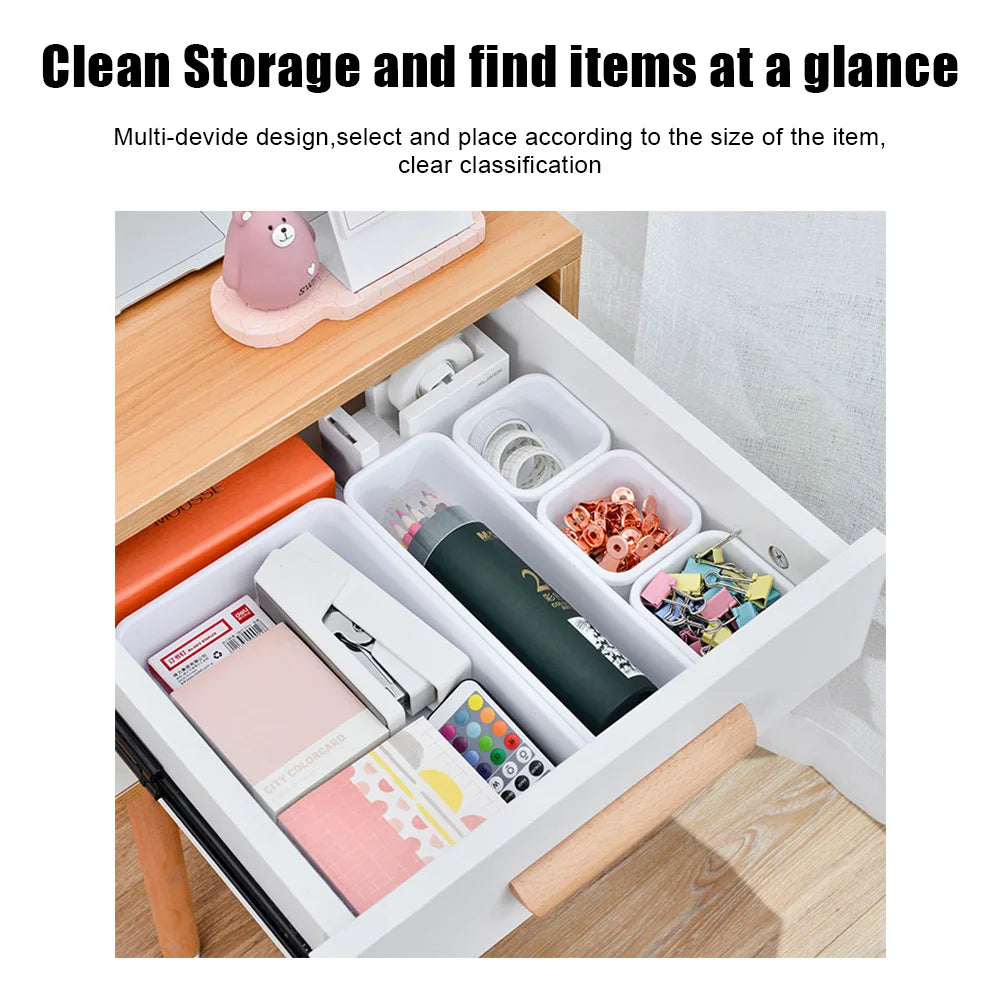 Juego de 8 bandejas organizadoras para cocina, baño, joyas, armario, maquillaje, cajones, caja de almacenamiento