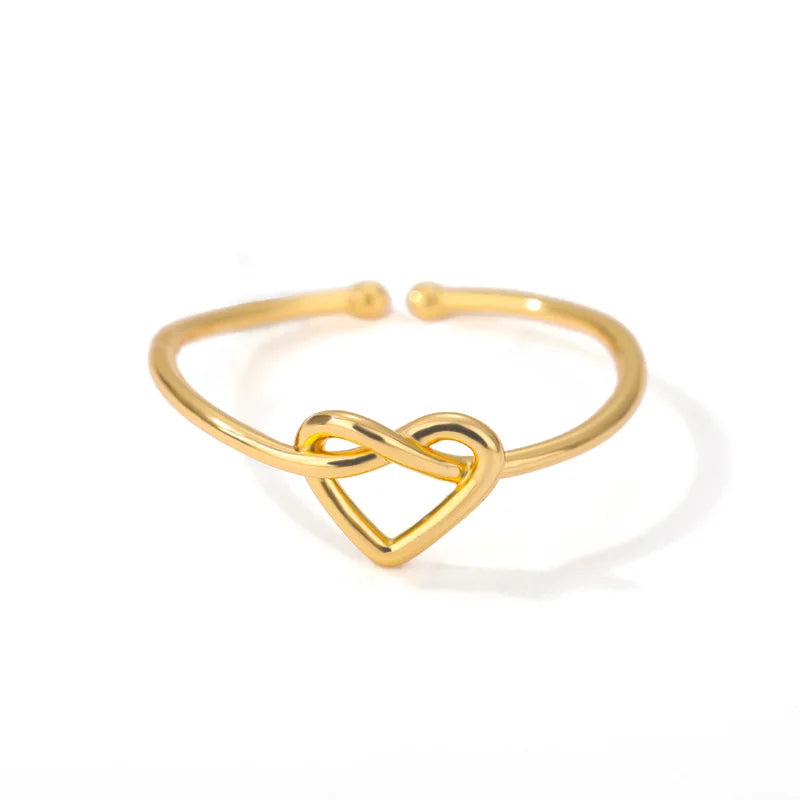 Stainless Steel Rings For Women'S Gold Color Couple Heart Ring 2023 Trend New In Wedding Aesthetic Luxury Jewelry Anillos Mujer