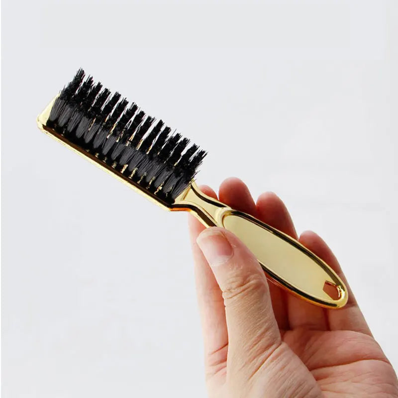 Plastic Handle Hairdressing Soft Hair Cleaning Brush Barber Neck Duster Broken Hair Remove Comb Hair Styling Tools Comb Gold