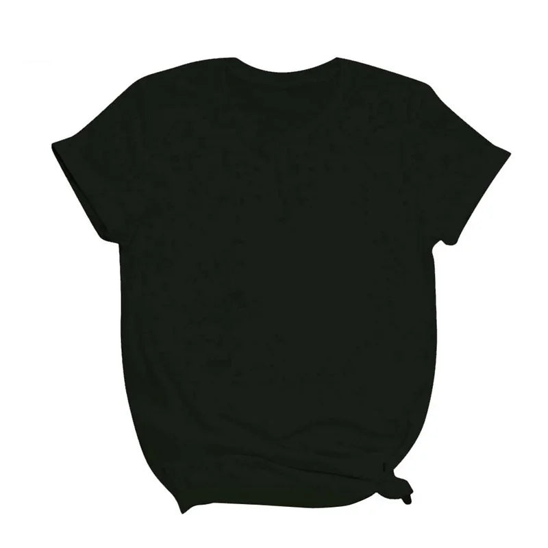 Maycaur Breathable New Women'S Short Sleeve T-Shirt Print T-Shirt Multi Pure Color T Shirt Fashion Sports Breathable Tshirt Female