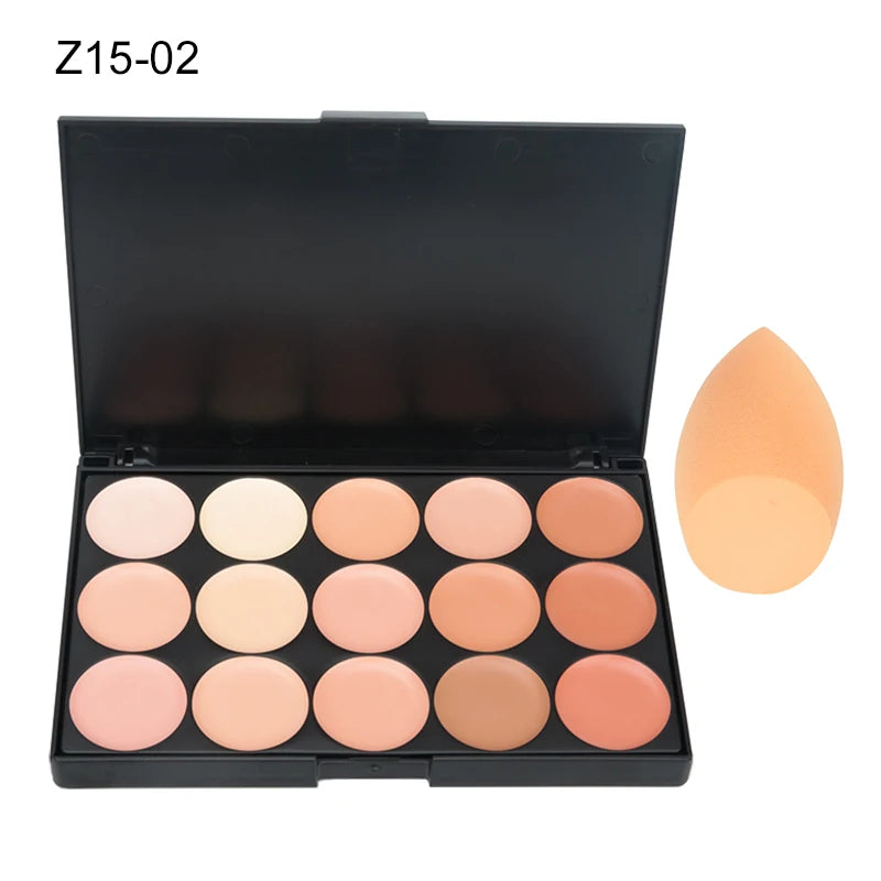 Paleta de correctores de 15 colores, camuflaje, crema, contorno, kit de maquillaje profesional para todos los tonos de piel