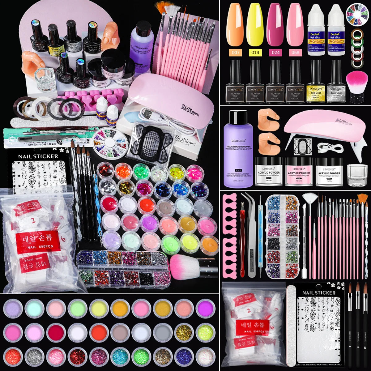 Professional Nail Gel Kit Factory Wholesale UV Light Varnish Soak Gel Girls' Private Label Acrylic Nail Powder Set