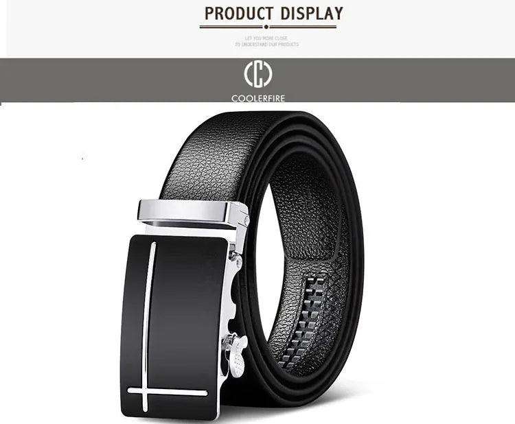 Men Belts Automatic Buckle Belt Genune Leather High Quality Belts For Men Leather Strap Casual  Buises  for Jeans