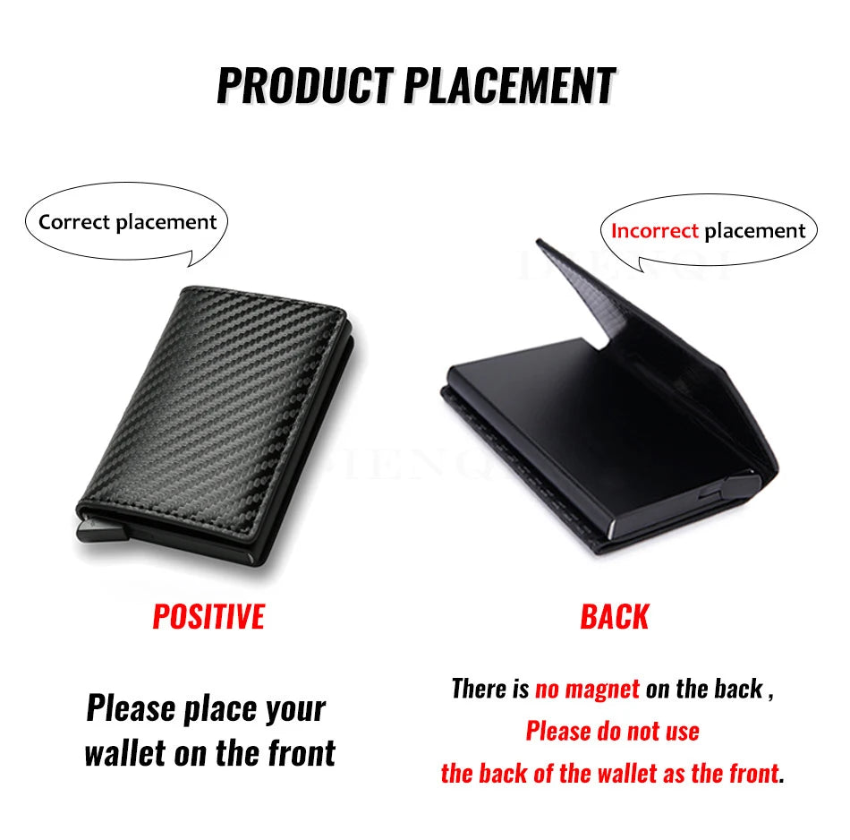 Carbon Fiber Credit Card Holder Wallets Men Brand Rfid Black Magic Trifold Leather Slim Mini Wallet Small Money Bag Male Purses