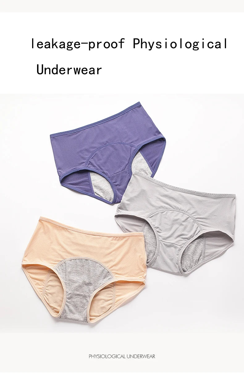 3pcs/Set Menstrual Period Panties Proof Briefs High Waist Warm Female Women Sexy Pants Leak Proof Incontinence Underwear wt02