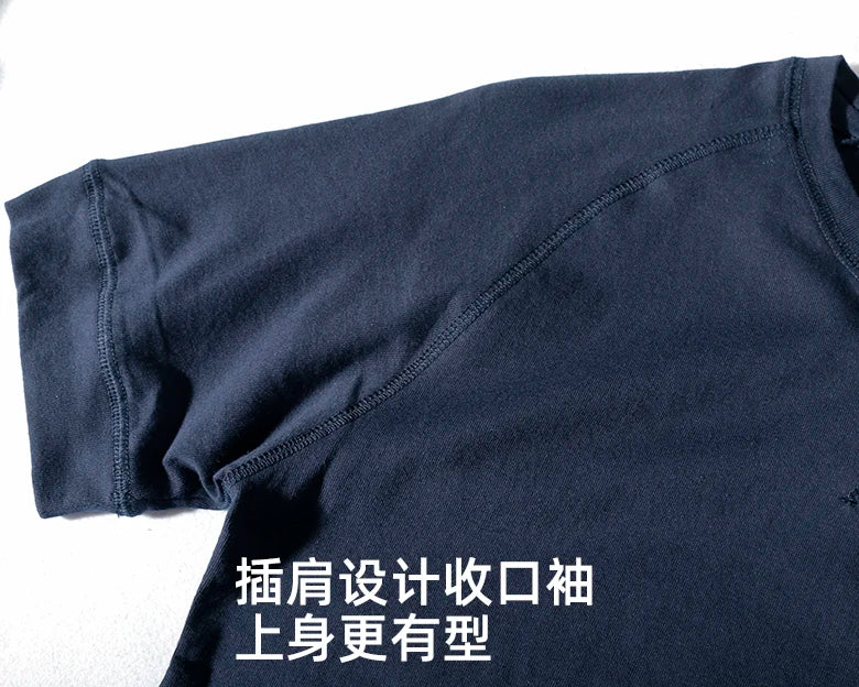 2025 Summer New Raglan Sleeve Solid Color T-shirt Men's Fashion Short-sleeved Round Neck 100% Cotton Washed Bottoming Tops