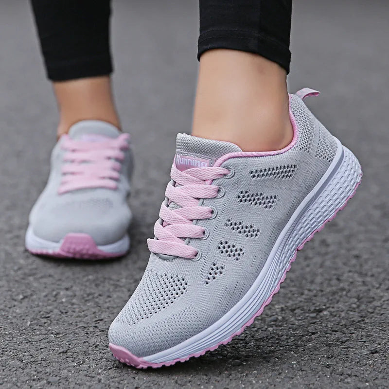Customizable Women Casual Shoes Fashion Breathable Walking Mesh Flat Shoes Woman White Sneakers Shoes Tailor-made Suits NX1721