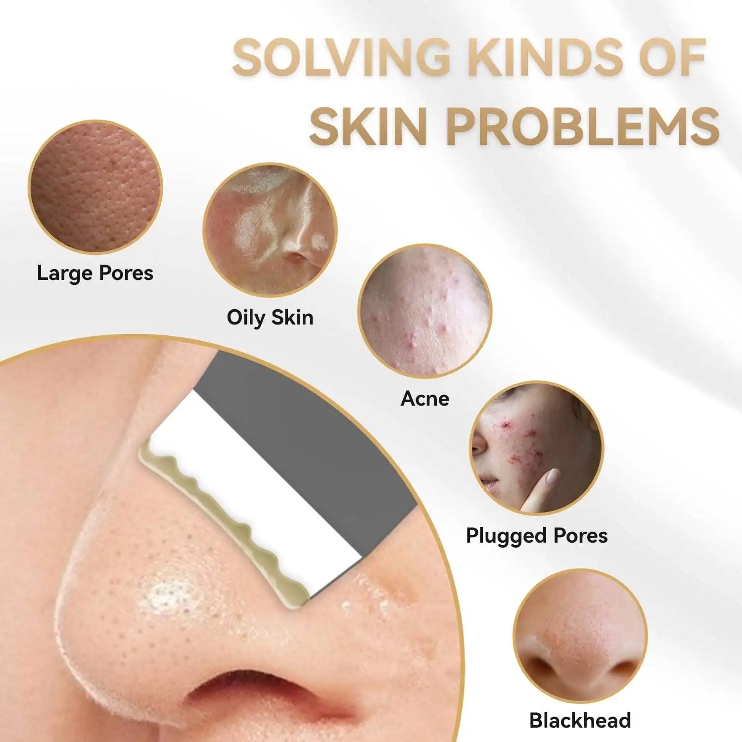 Ultrasonic Skin Scrubber Blackhead Remover Peeling Pore Cleaner Face Cleaning Blackhead Removal Shovel Face Deep Cleaning Device