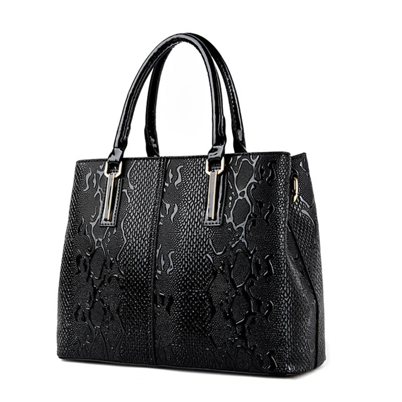 Luxury New Large Capacity Women Bag PU Leather Ladies Handbags  and Purse Fashion Shiny Girls Shoulder Messenger Bag Female Tote