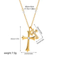 Stainless Steel Igi Certificate 18K Gold Plated Cross Crystal Rhinestone Bamboo Chain Pendant Necklace For Anniversary Wedding