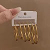 Trendy Gold-Plated High-End Stainless Steel Heart-Shape Five Pointed Star Earrings Large And Cute Colorfast Earrings