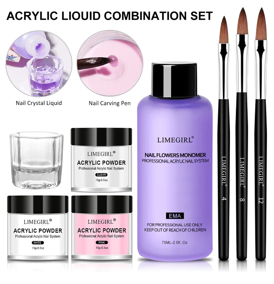 Professional Nail Gel Kit Factory Wholesale UV Light Varnish Soak Gel Girls' Private Label Acrylic Nail Powder Set