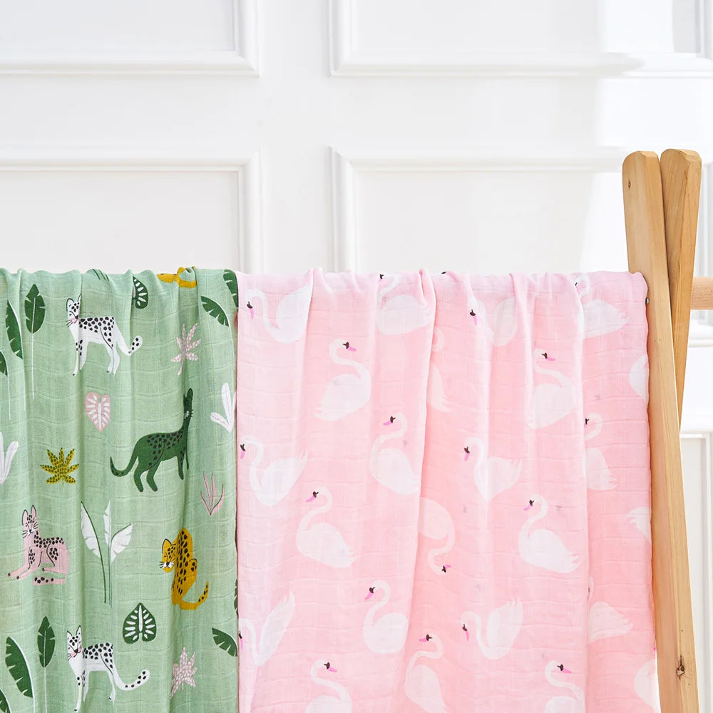 Kangobaby #My Soft Life# New Design Bamboo Cotton Muslin Swaddle Baby Blanket Nursing Cover Super Comfortable Newborn Wrap