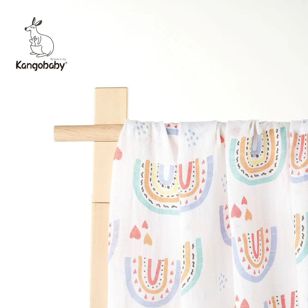 Kangobaby #My Soft Life# New Design Bamboo Cotton Muslin Swaddle Baby Blanket Nursing Cover Super Comfortable Newborn Wrap
